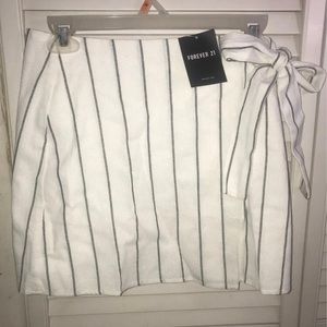 BRAND NEW Forever 21 Striped Mock Wrap Skirt